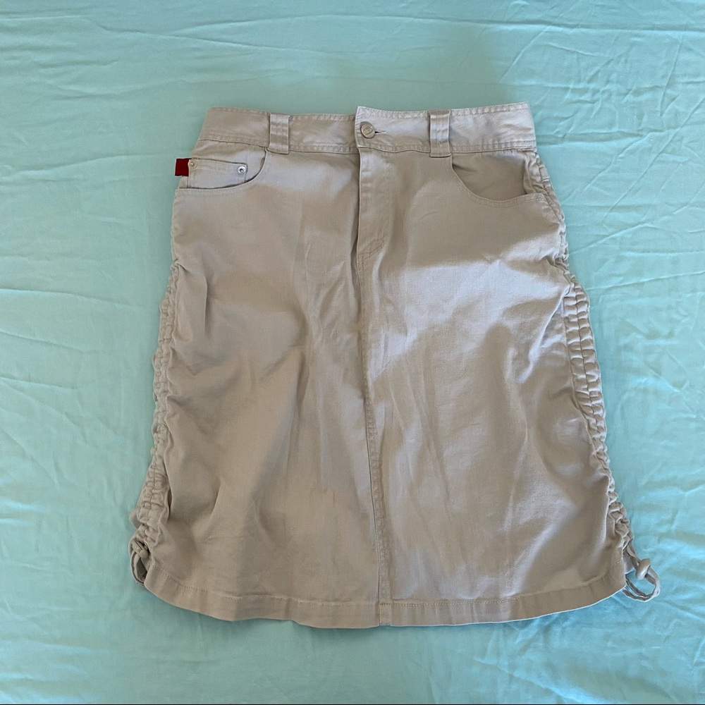 vintage bongo tan/beige cargo drawstring skirt